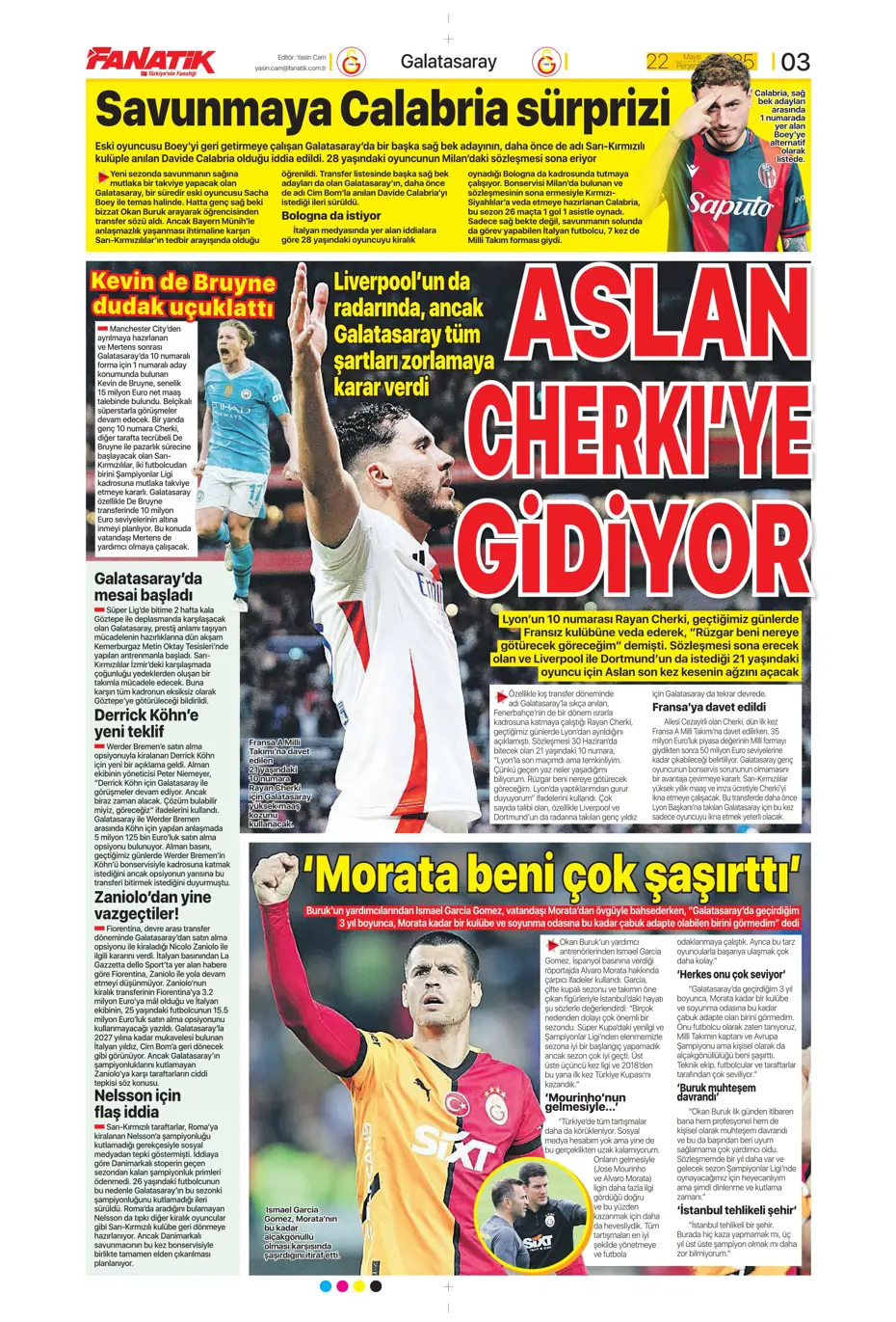 "Aslan Cherki'ye gidiyor" | Sporun manşetleri - 4