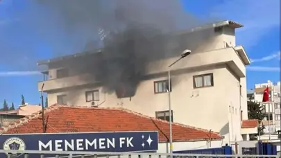 Menemen FK'nın kulüp binasında yangın çıktı
