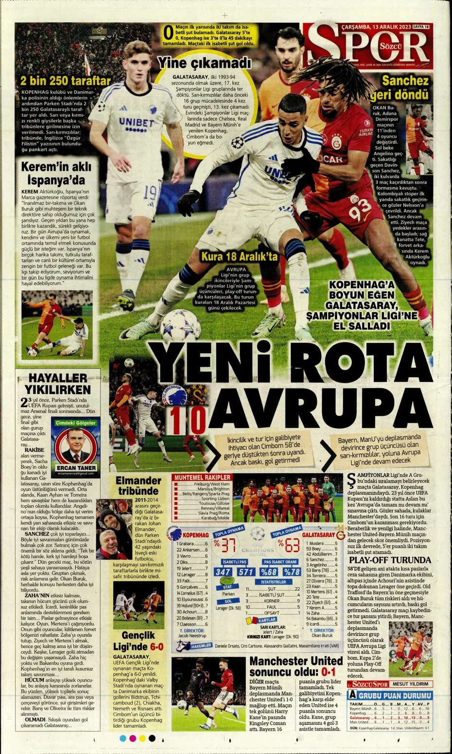 "Aslan'ın yeni yeri Avrupa Ligi" | Sporun manşetleri (13 Aralık 2023) - 26