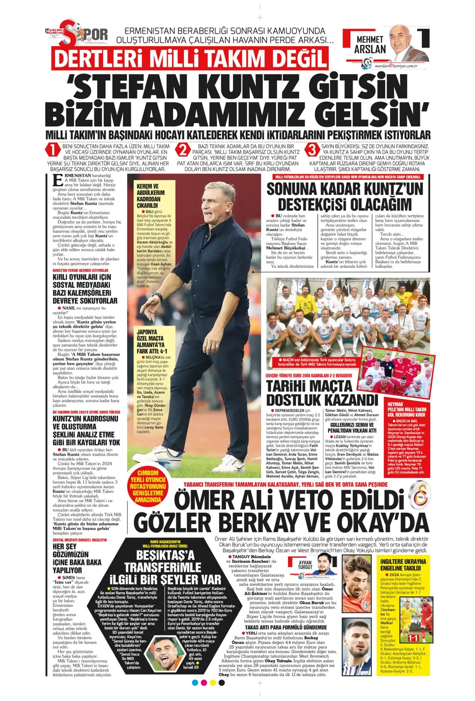 "Kuntz gidiyor, Avcı geliyor" | Sporun manşetleri (10 Eylül 2023) - 16