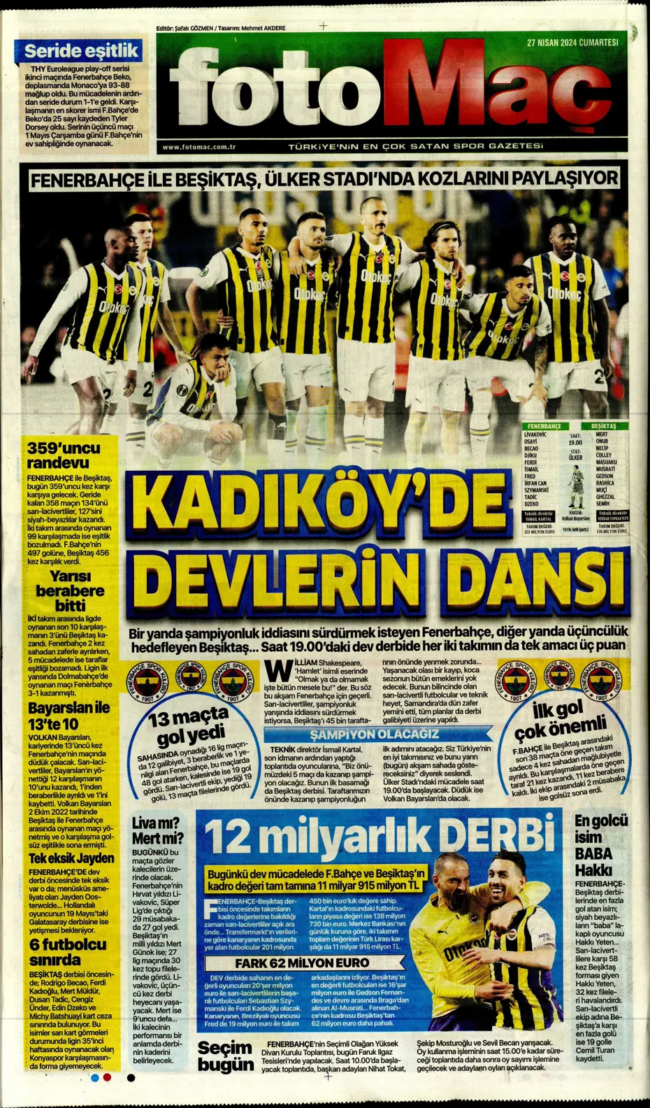 "Kadıköy'de dev kapışma" | Sporun Manşetleri - 19