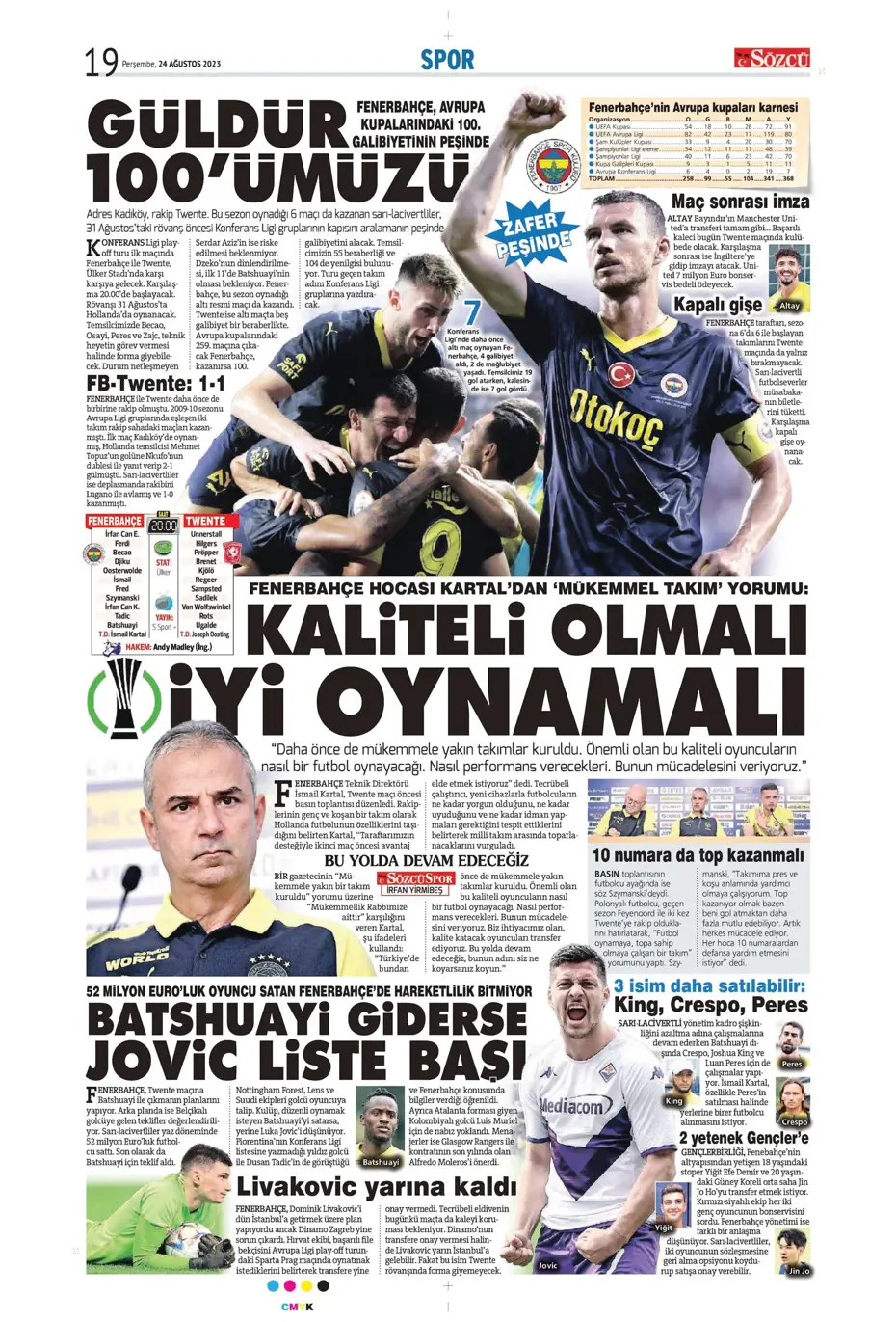 "İyi ki varsın Mauro Icardi" | Sporun manşetleri (24 Ağustos 2023) - 35