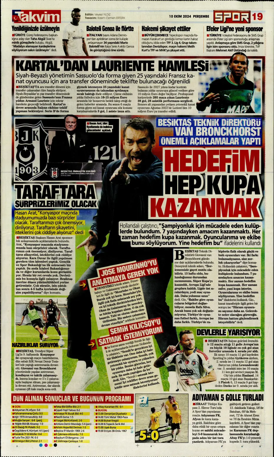 "Dybala bombası" | Sporun manşetleri (10 Ekim 2024) - 32