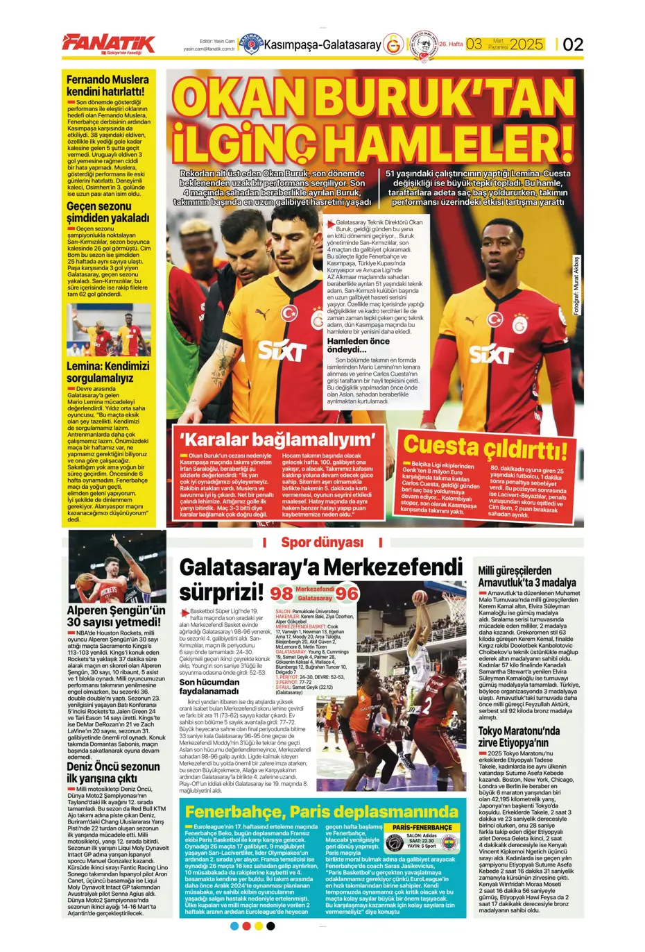 "Zirvede fark 4" | Sporun manşetleri - 4