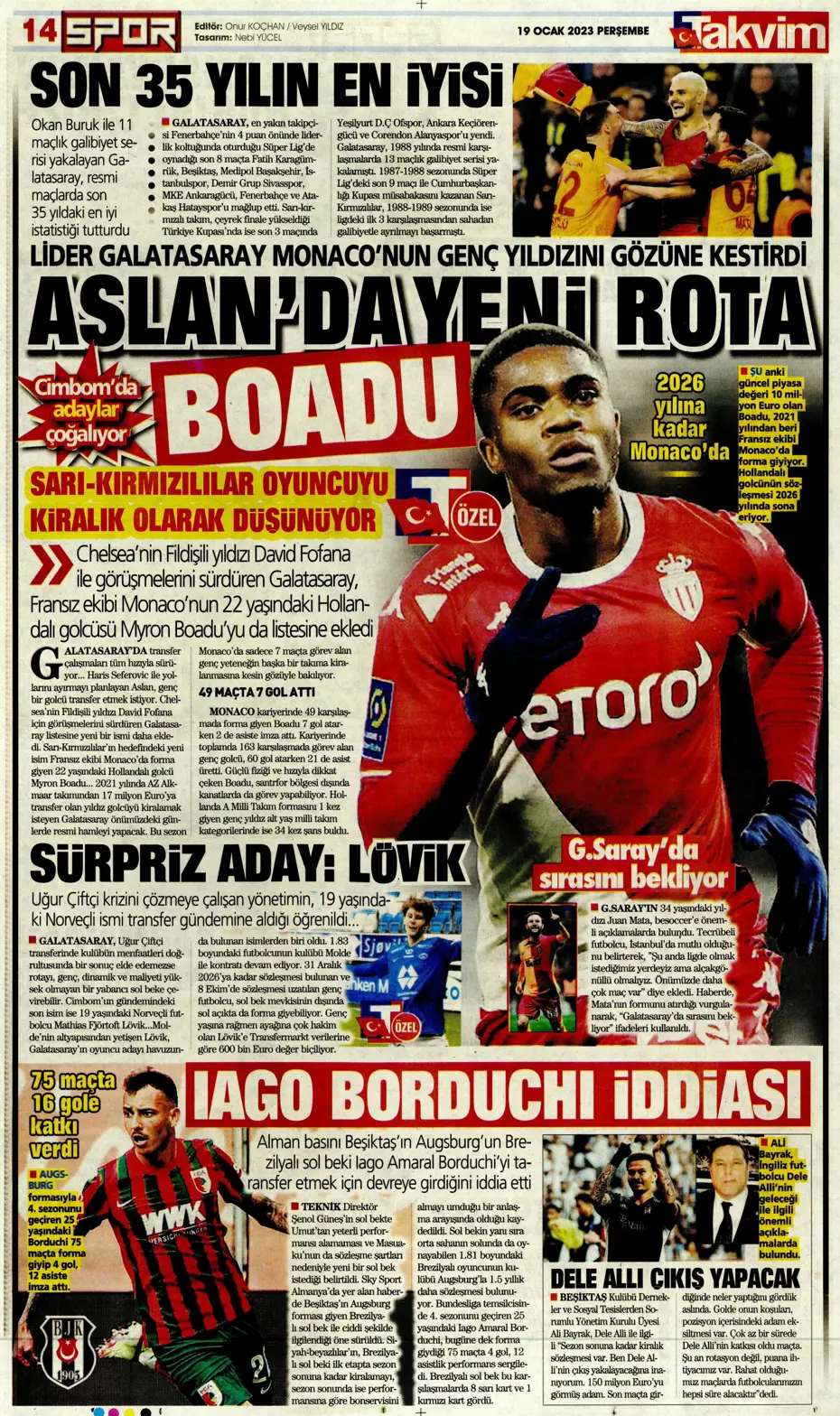 Sporun Manşetleri (19 Ocak 2023) - 28