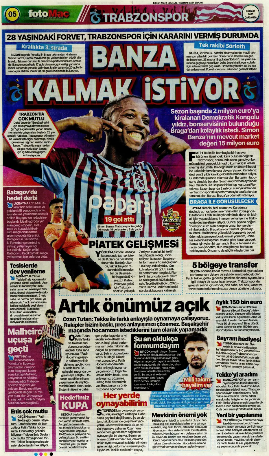 "Kaleye Alisson, orta sahaya İlkay" | Sporun manşetleri - 11