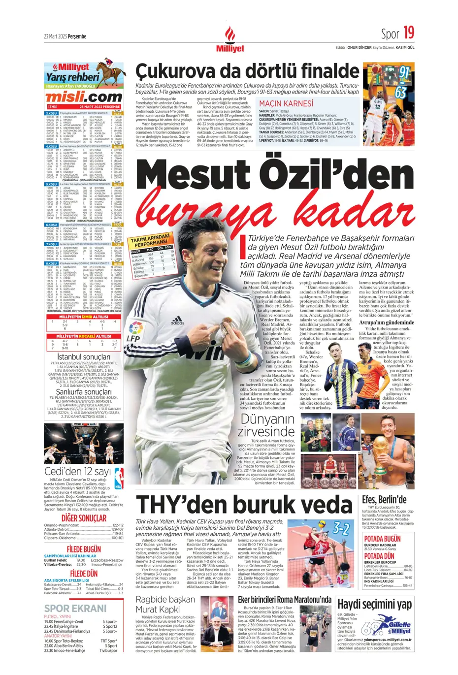"Jesus'un derbi motivasyonu" - Gazete manşetleri (23 Mart 2023) - 23