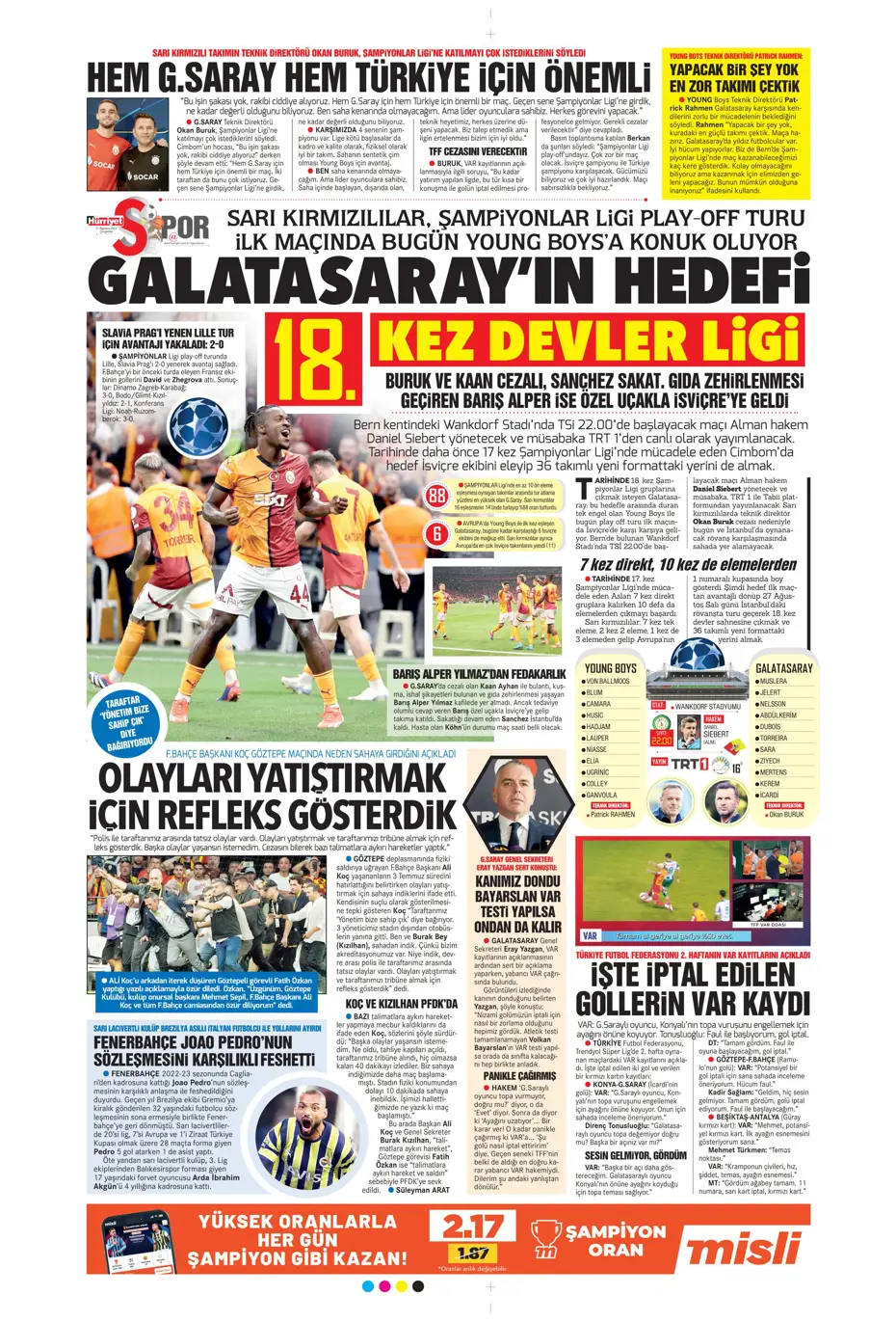 "Dev plan Anderson Talisca" | Sporun manşetleri - 17