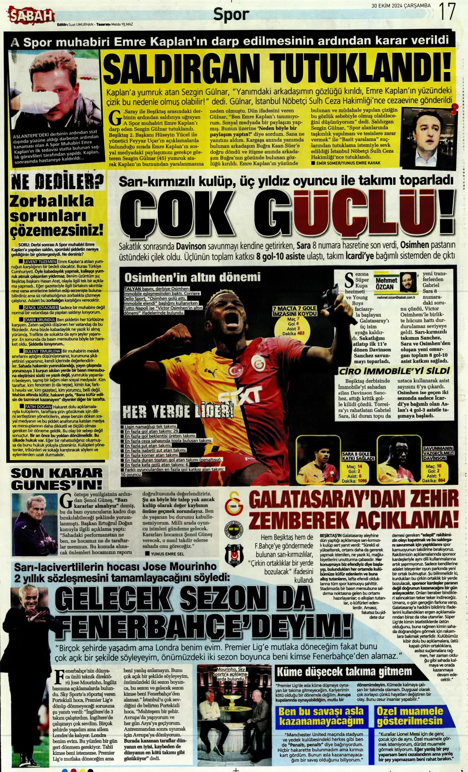 "Anderson Talisca atağı" | Sporun manşetleri - 26