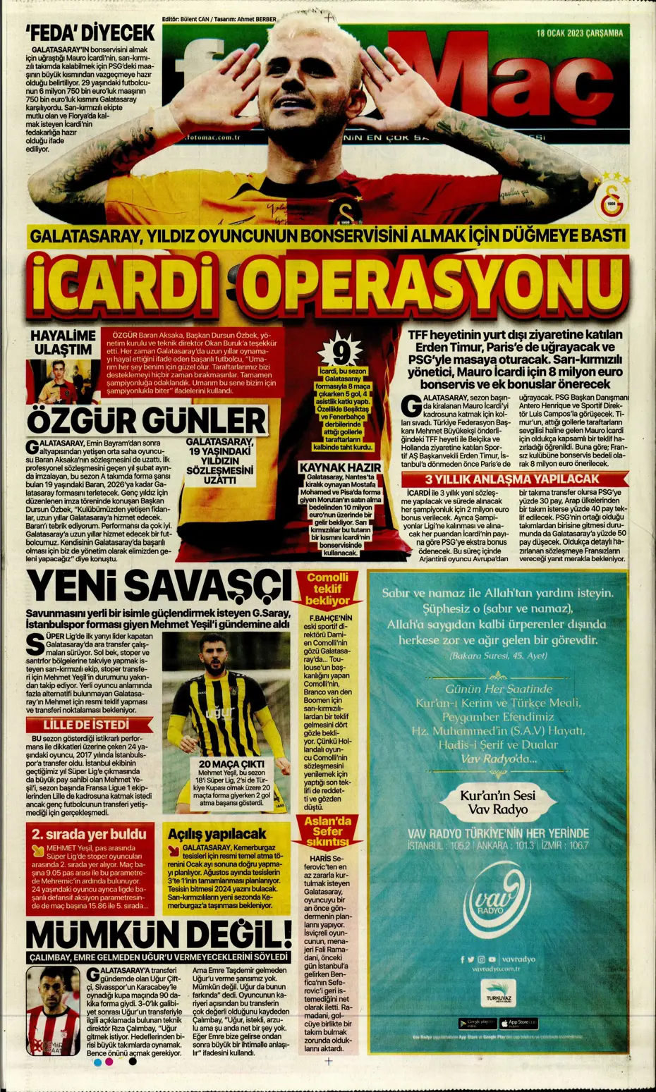 Sporun Manşetleri (18 Ocak 2023) - 16