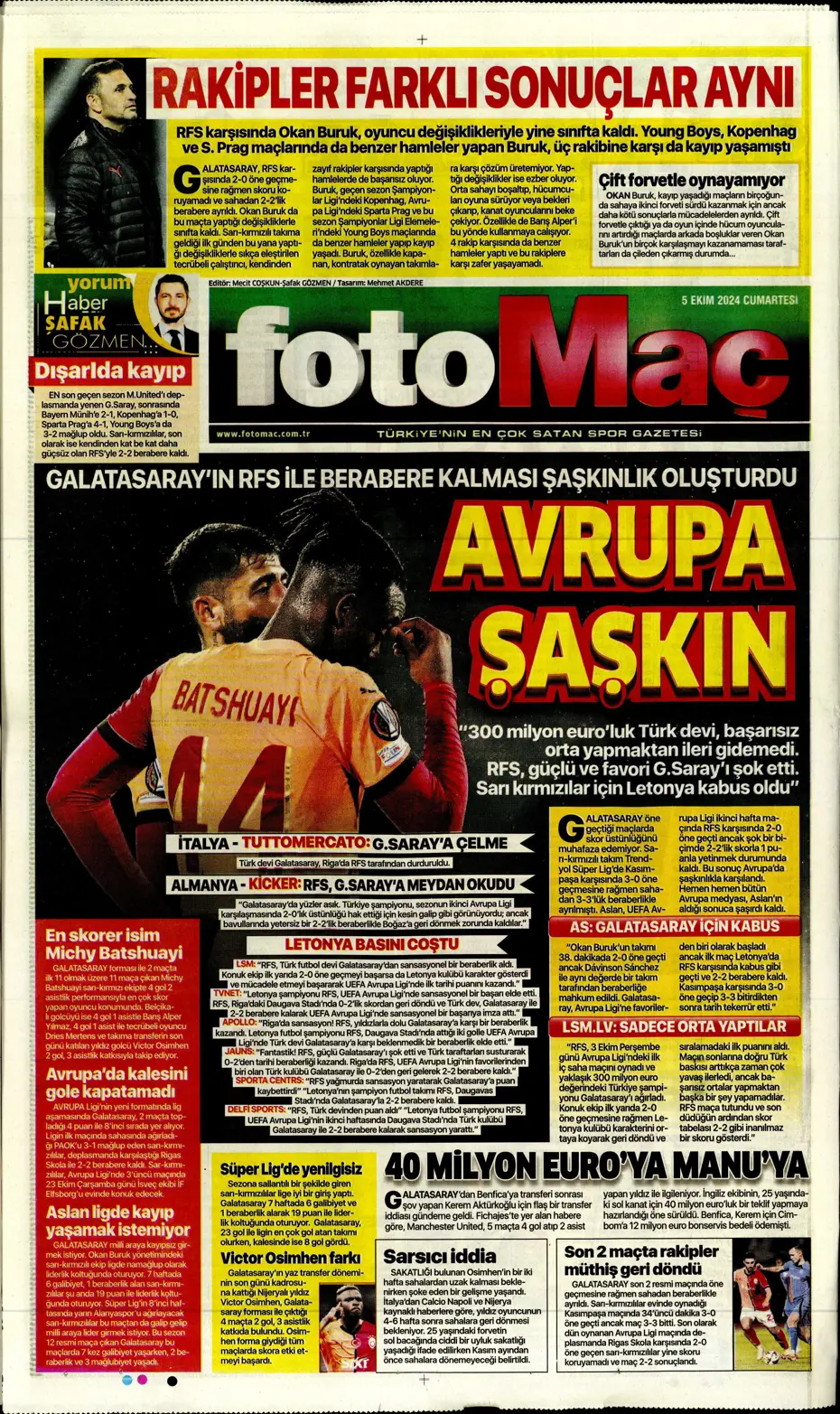 "Mourinho radara girdi" | Sporun manşetleri (5 Ekim 2024) - 17