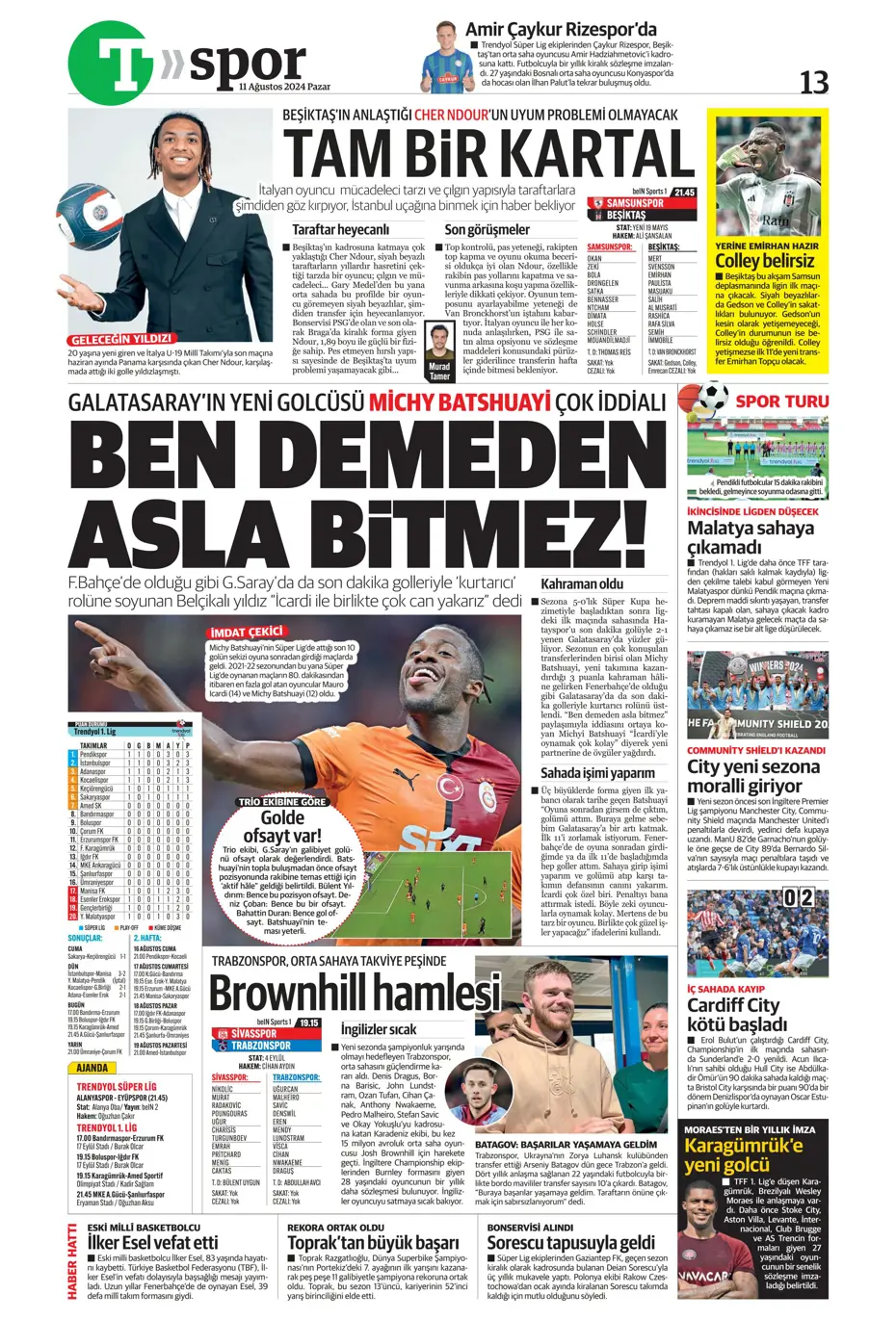 "Mou varsa fire yok" | Sporun manşetleri (11 Ağustos 2024) - 46
