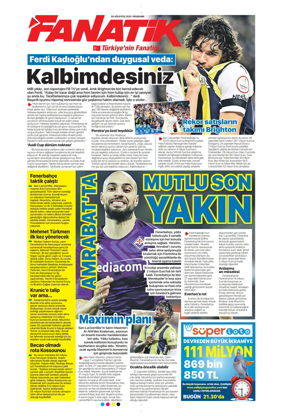 "Fenerbahçe'den Saint-Maximin kararı" | Sporun manşetleri - 9