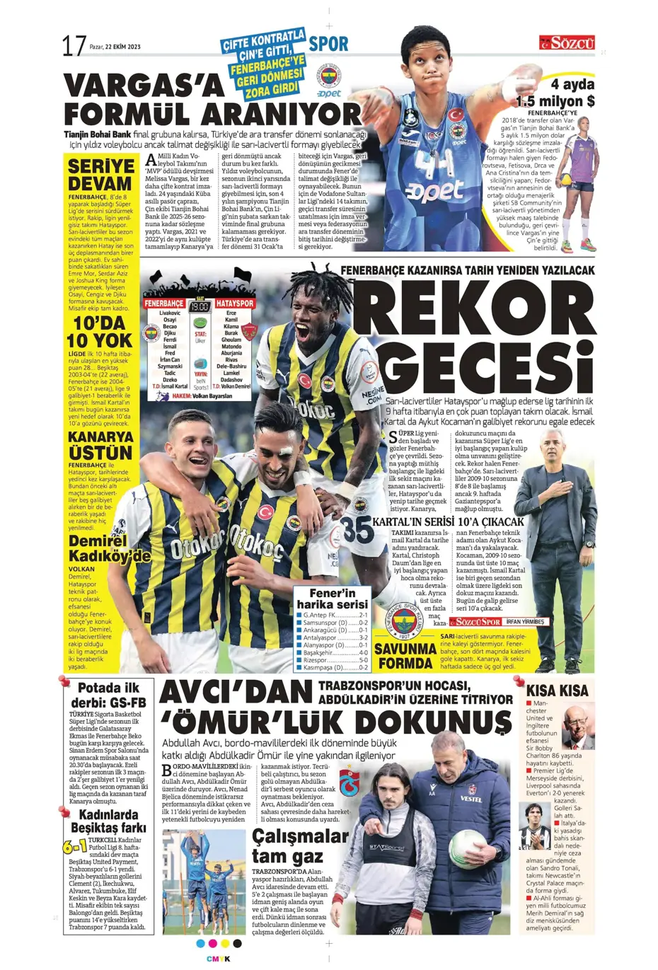 "Derbilerin Aslanı" | Sporun manşetleri (22 Ekim 2023) - 37