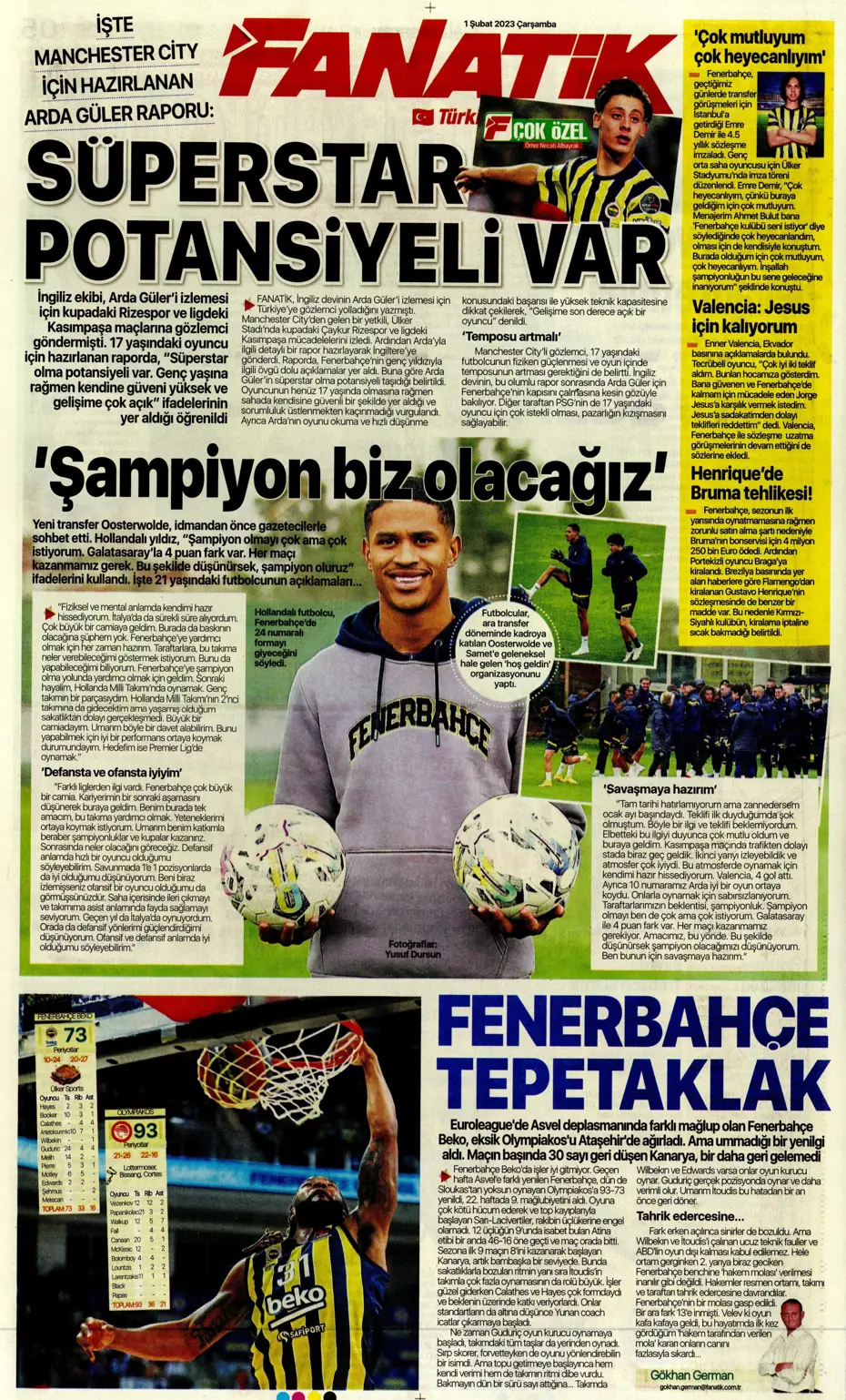 Sporun Manşetleri (1 Şubat 2023) - 10