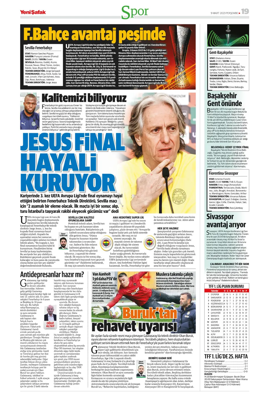 "Avrupa'yı fethedelim" - Sporun manşetleri - 36