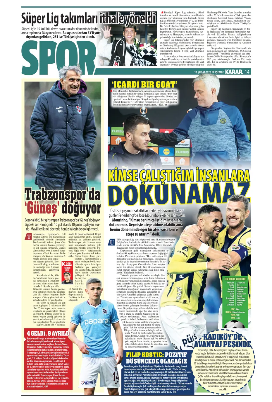 "Bugün vur, haftaya tur" | Sporun manşetleri - 23