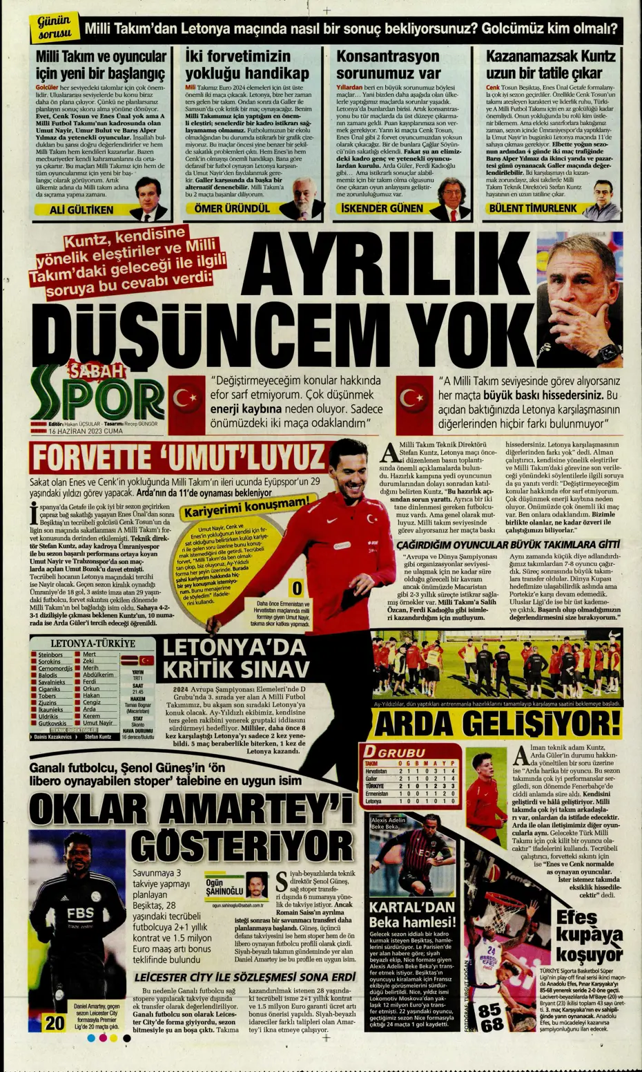 "Dzeko çok yakın" Sporun manşetleri (16 Haziran 2023) - 16 "Dzeko çok yakın" Sporun manşetleri (16 Haziran 2023) - 16