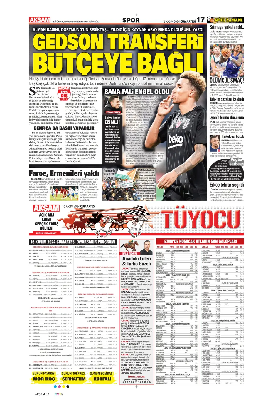 "Jorginho sürprizi" | Sporun manşetleri (16 Kasım 2024) - 4