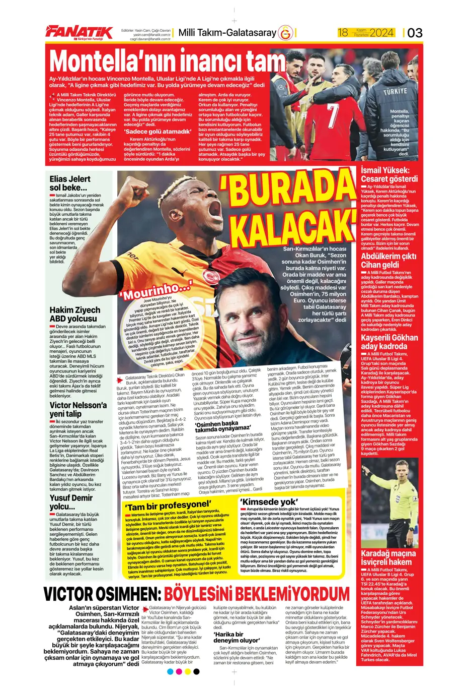"Talisca olmazsa B planında 2 yıldız var" | Sporun manşetleri - 5