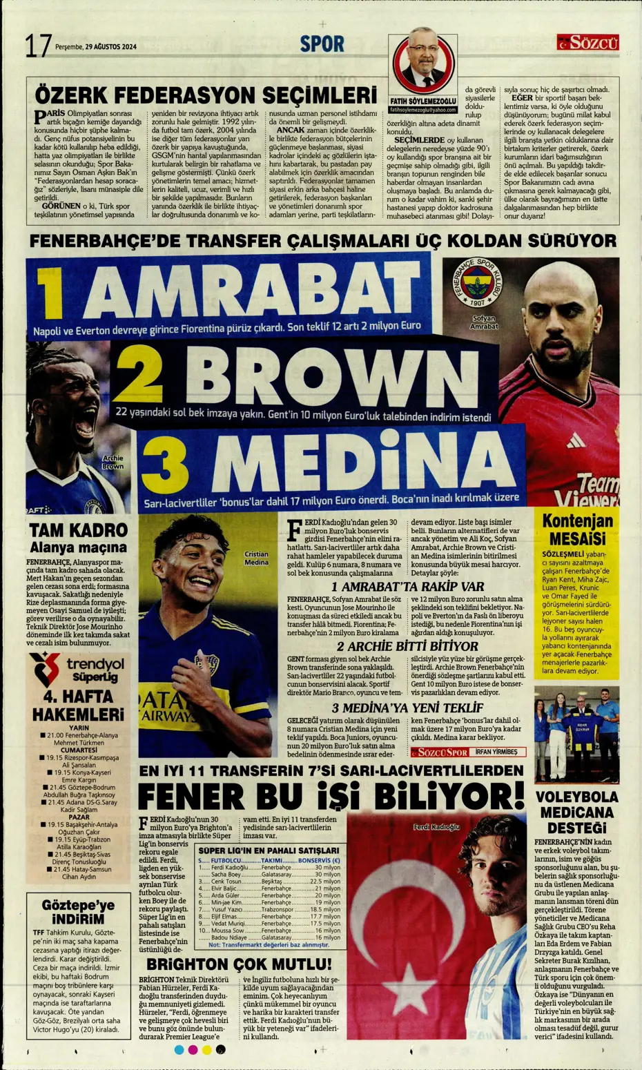 "Fenerbahçe'den Saint-Maximin kararı" | Sporun manşetleri - 27