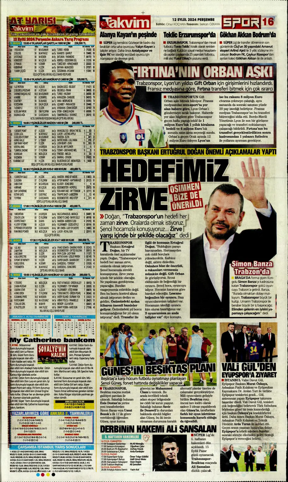 "12 milyon Euro'ya Cim Bom'da" | Sporun manşetleri (12 Eylül 2024) - 30 "12 milyon Euro'ya Cim Bom'da" | Sporun manşetleri (12 Eylül 2024) - 30