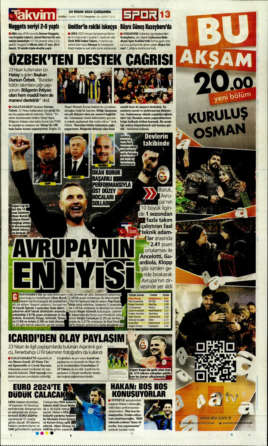 "Yeni Sacha Boey İtalya'dan" | Sporun manşetleri - 28