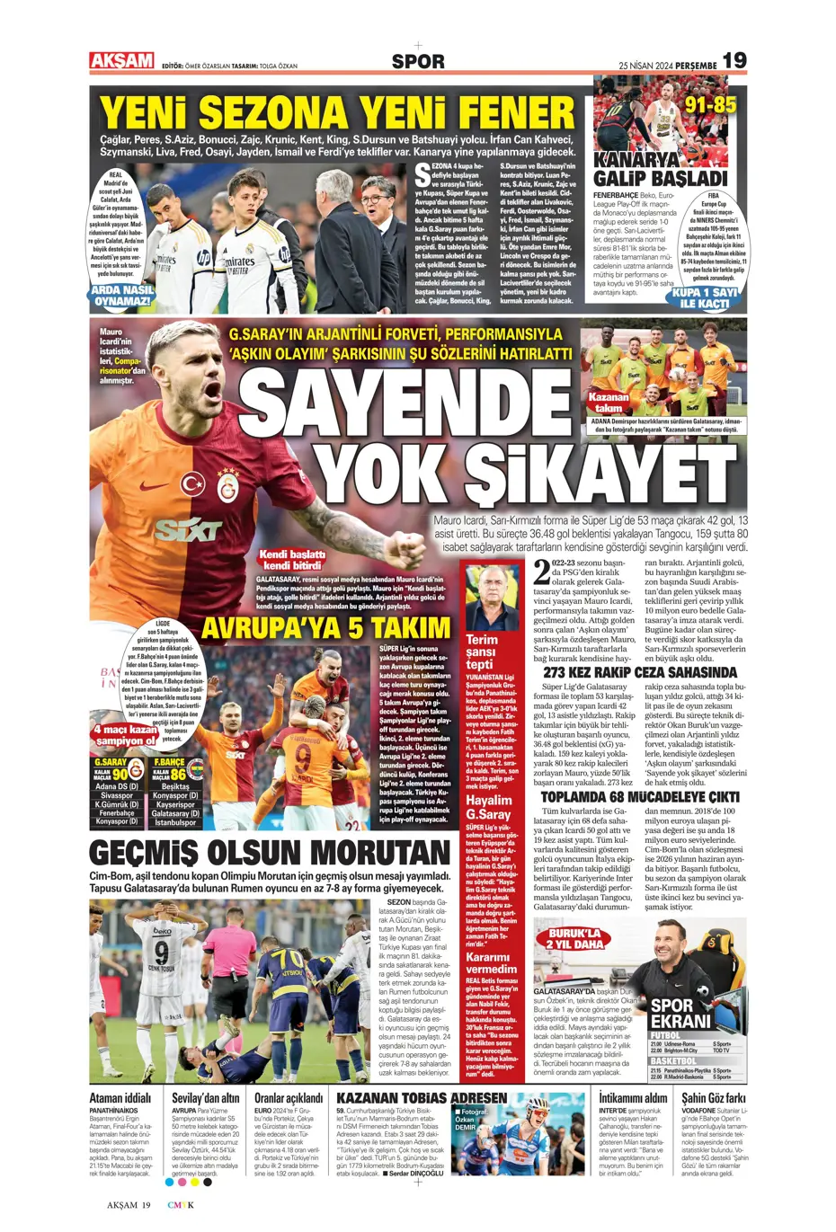 "Yeni sezona yeni Fenerbahçe" | Sporun manşetleri - 3