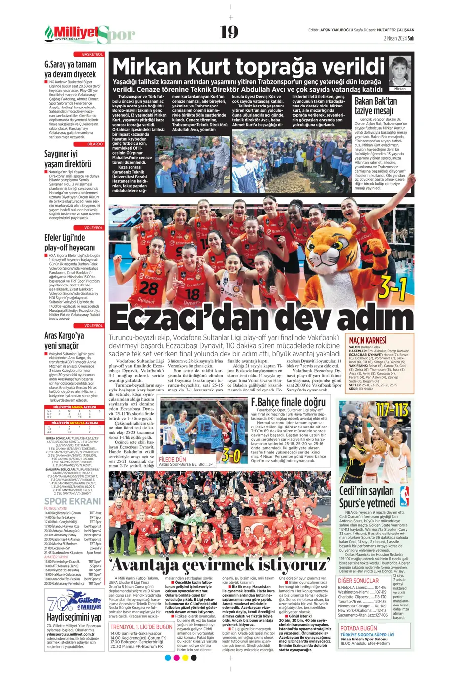 "Fenerbahçe'de tarihi gün" | Sporun manşetleri (2 Nisan 2024) - 22 "Fenerbahçe'de tarihi gün" | Sporun manşetleri (2 Nisan 2024) - 22
