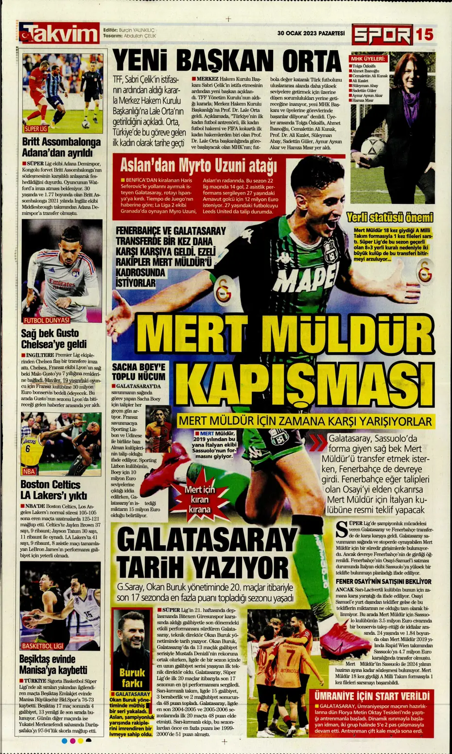 Sporun Manşetleri (30 Ocak 2023) - 38