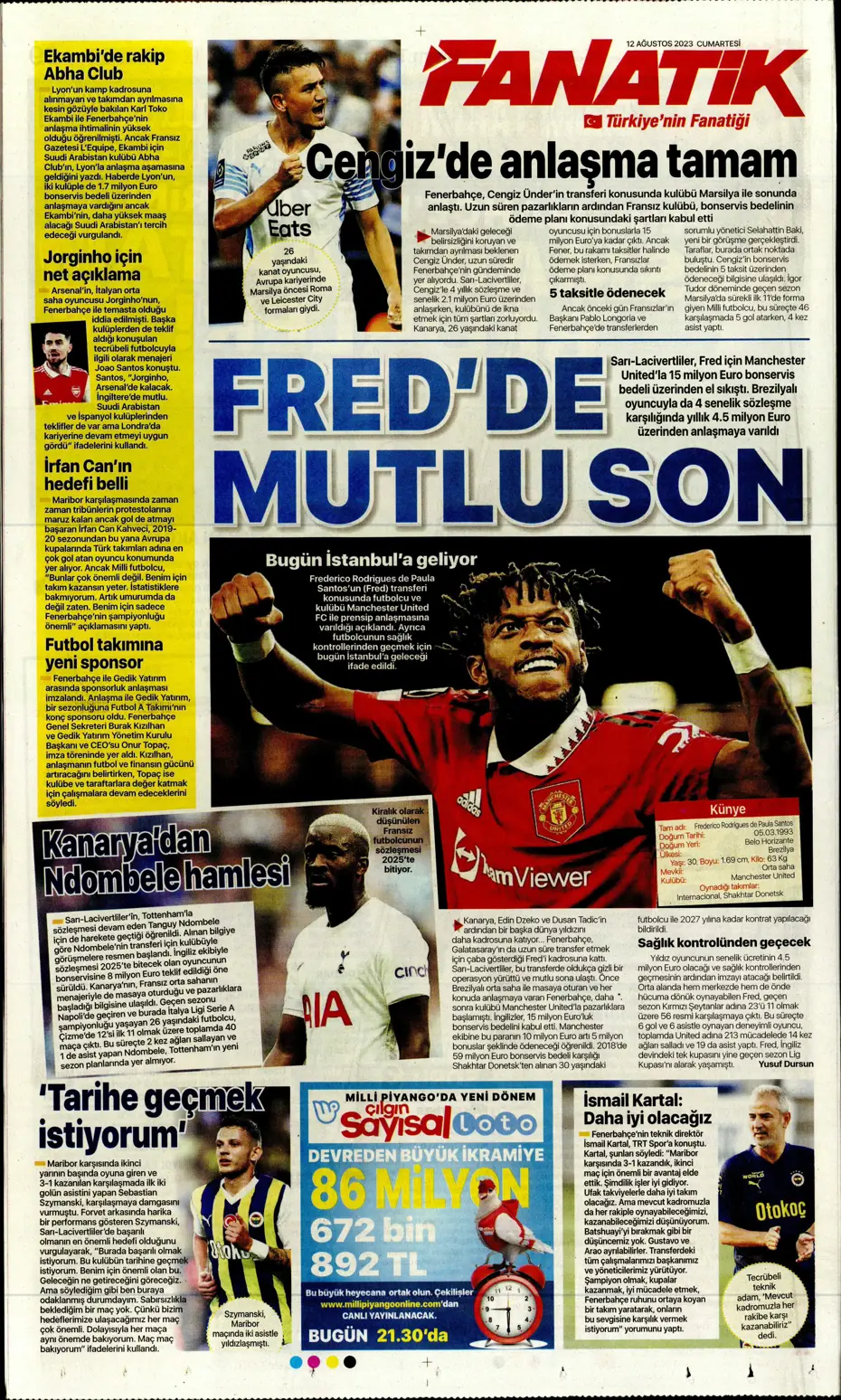 "Galatasaray'la anlaştım, bırakın gideyim" | Sporun manşetleri (12 Ağustos 2023) - 6