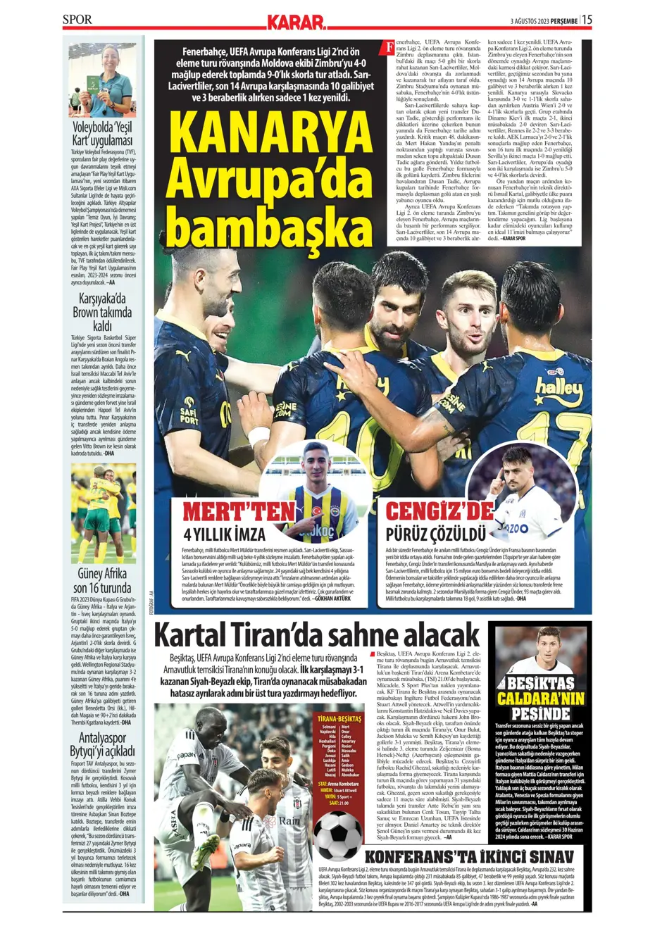 "Adım adım Devler Ligi'ne" | Sporun Manşetleri - 17