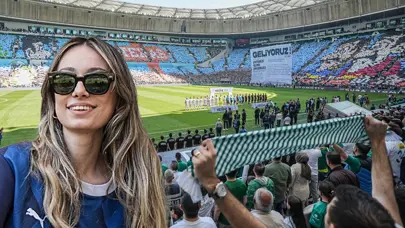 Bursaspor'un şampiyonluk kupasını alacağı maçta tribün şov: 45 bini aşkın taraftardan görsel şölen