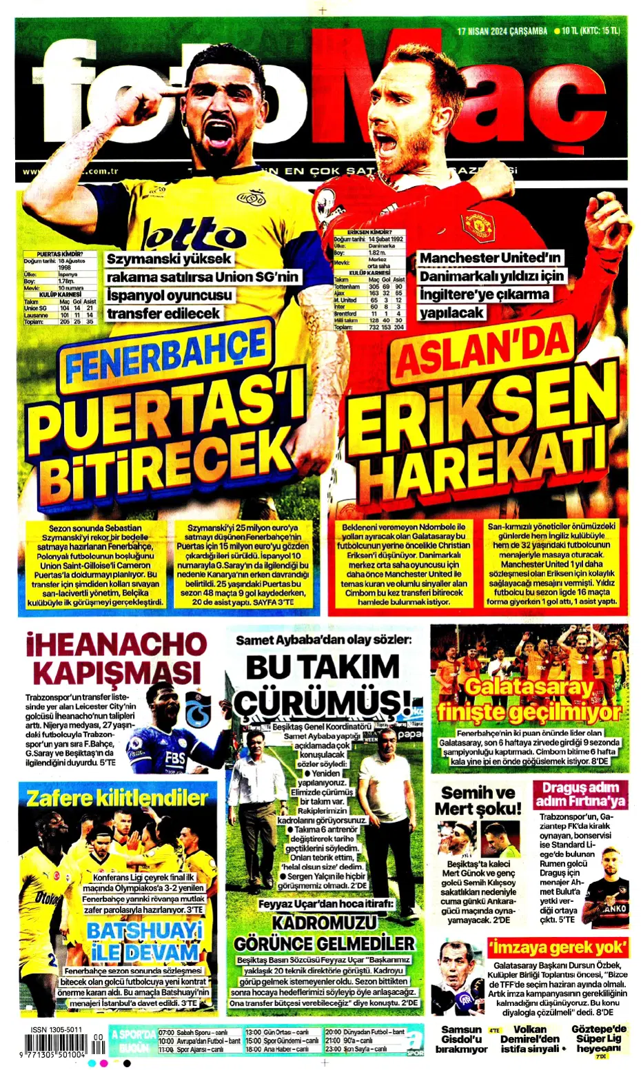 "Fenerbahçe ve Galatasaray'ın Barreiro kapışması" | Sporun manşetleri - 7