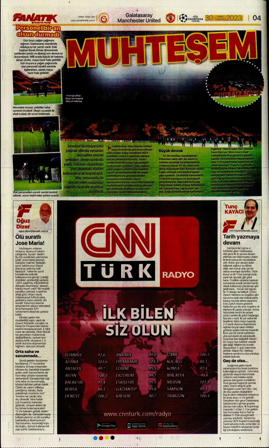 "Çok büyüksün Hakim Bey" | Sporun manşetleri (30 Kasım 2023) - 8 "Çok büyüksün Hakim Bey" | Sporun manşetleri (30 Kasım 2023) - 8