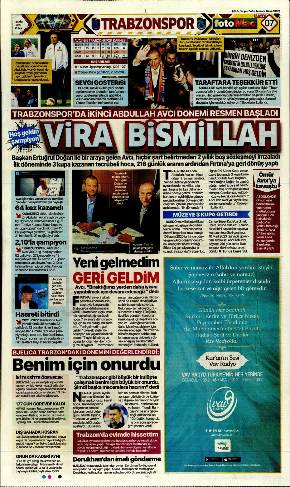 "Barış Yılmaz Türkiye yıkılmaz" | Sporun manşetleri (13 Ekim 2023) - 18 "Barış Yılmaz Türkiye yıkılmaz" | Sporun manşetleri (13 Ekim 2023) - 18