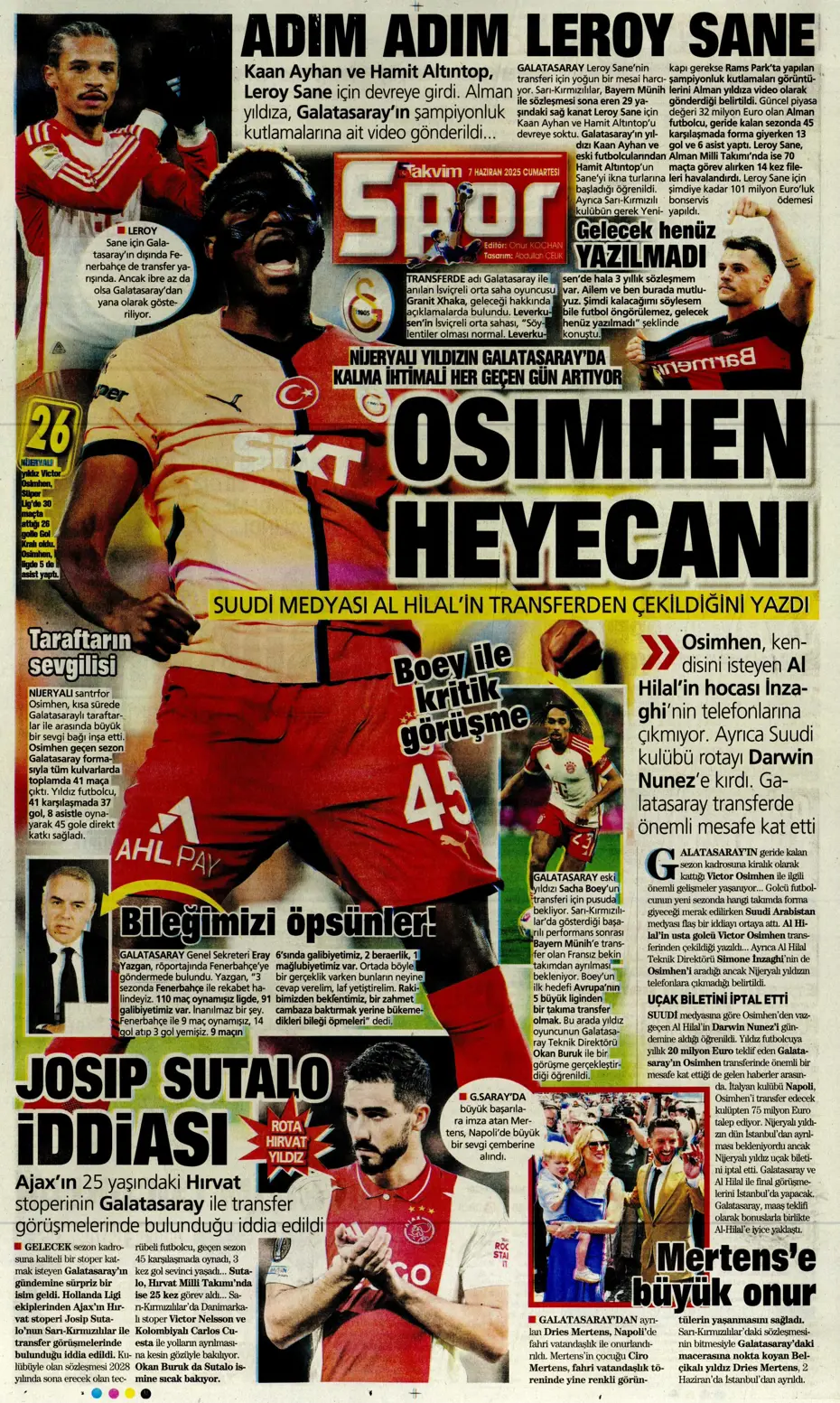 "Osayi, Beşiktaş'a doğru" | Sporun manşetleri (7 Haziran 2025) - 31