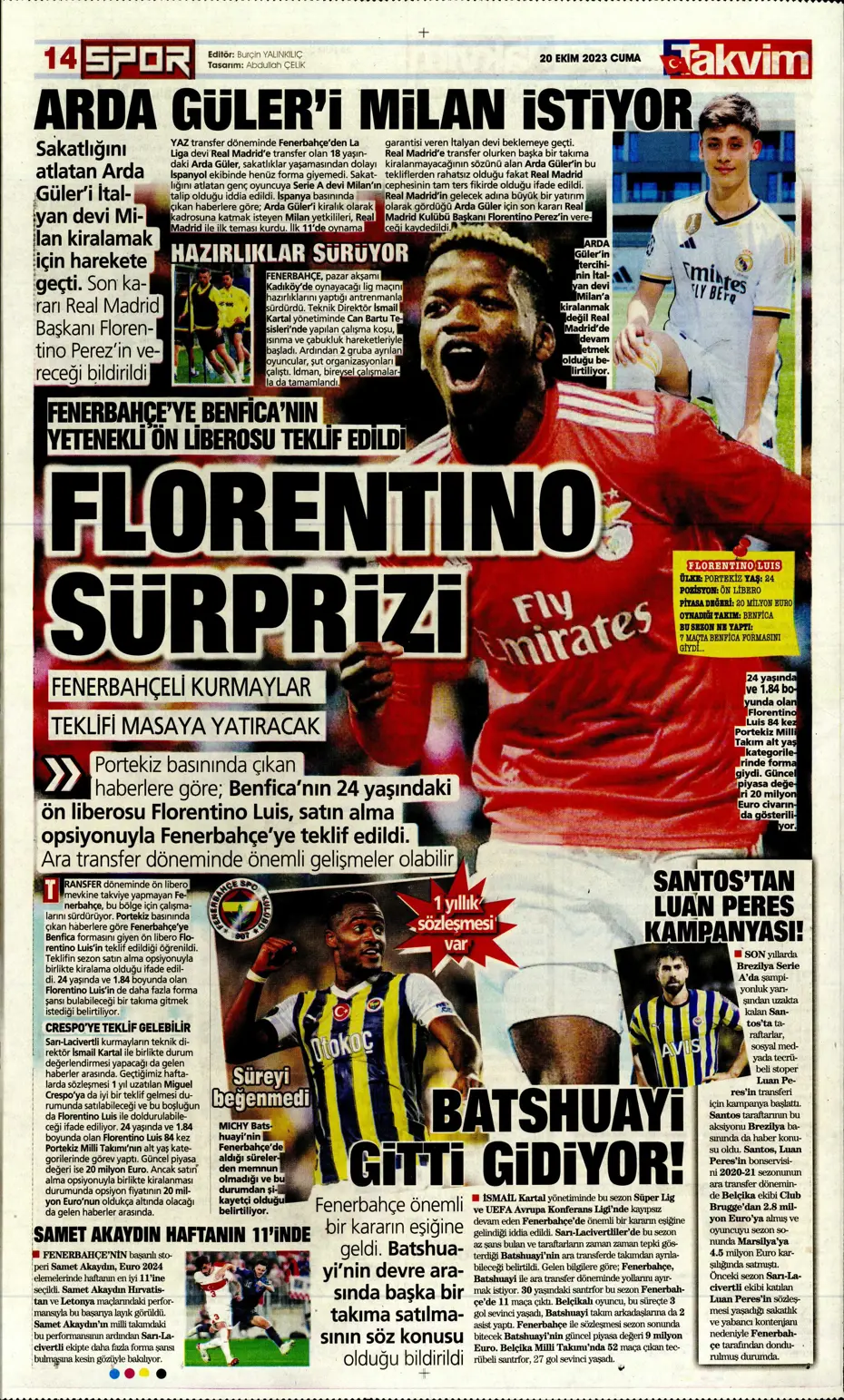 "Derbinin kilidini açacak anahtarlar" | Sporun manşetleri (20 Ekim 2023) - 31