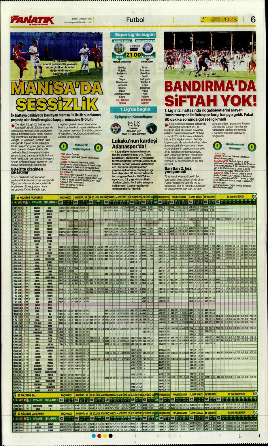 "Kara Kartal'a 90+4'te şok" | Sporun manşetleri (21 Ağustos 2023) - 10