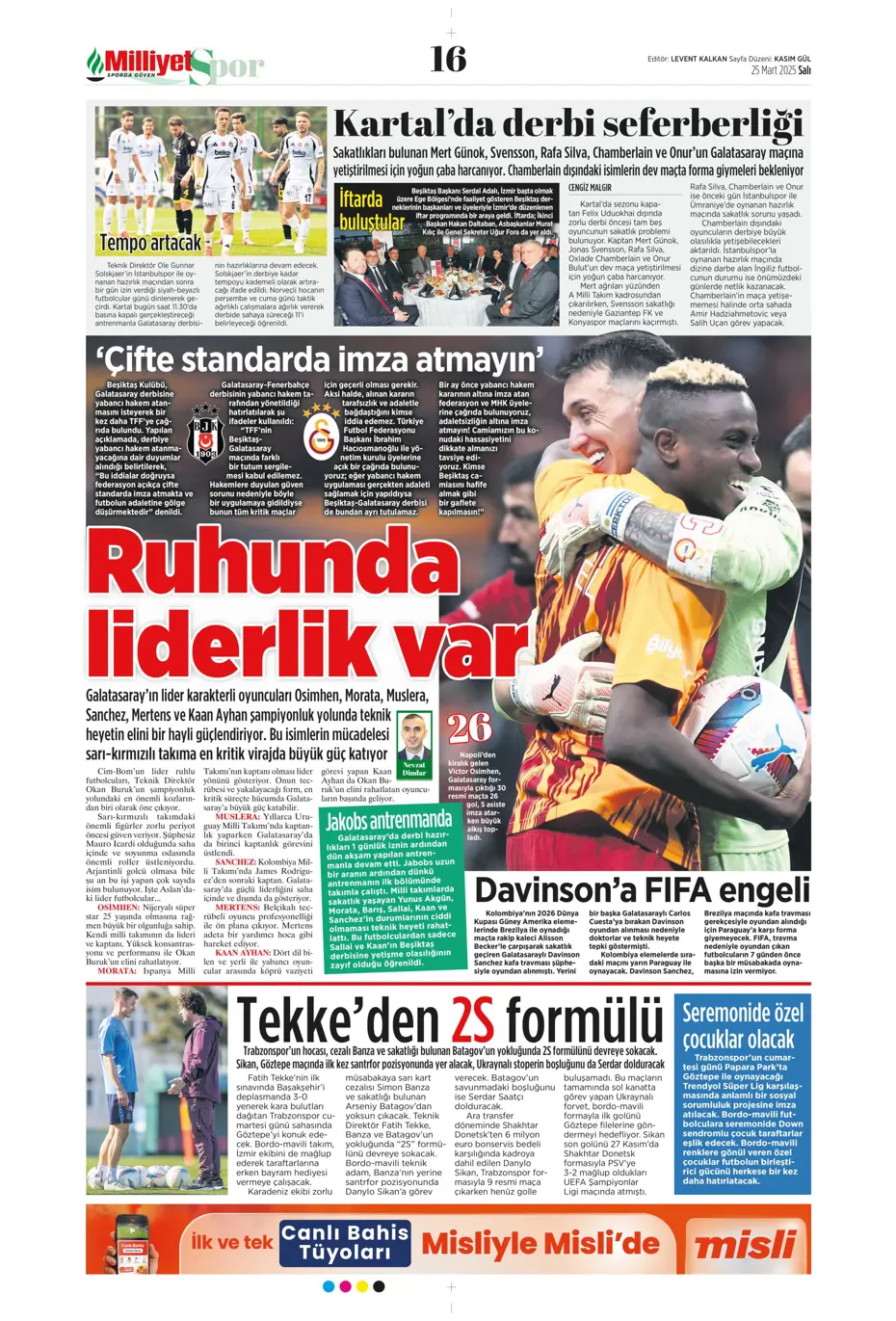 "Galatasaray'dan Osimhen'e çılgın teklif" | Sporun manşetleri - 17 "Galatasaray'dan Osimhen'e çılgın teklif" | Sporun manşetleri - 17