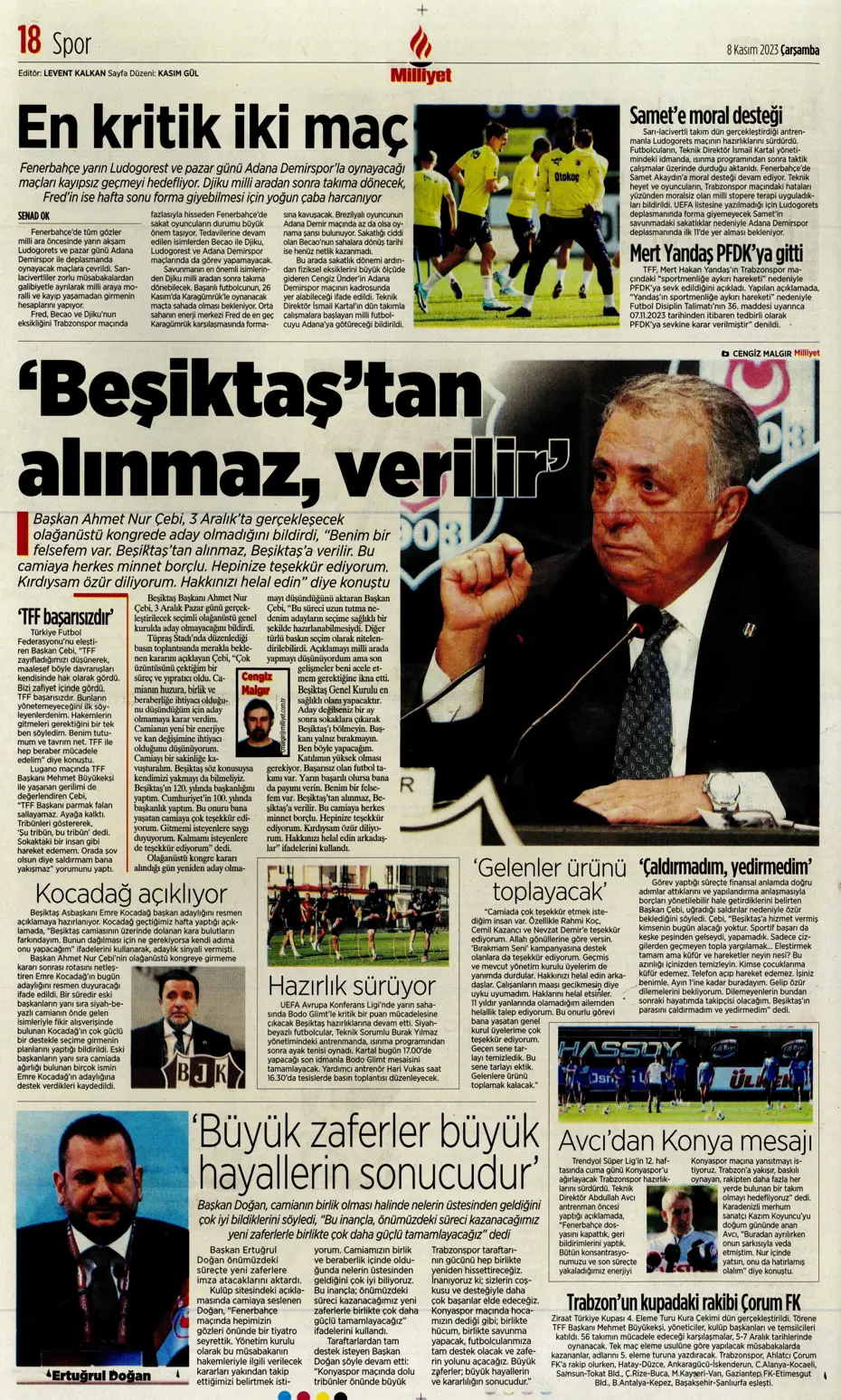 "Yeni MHK formülü" | Sporun manşetleri (8 Kasım 2023) - 19