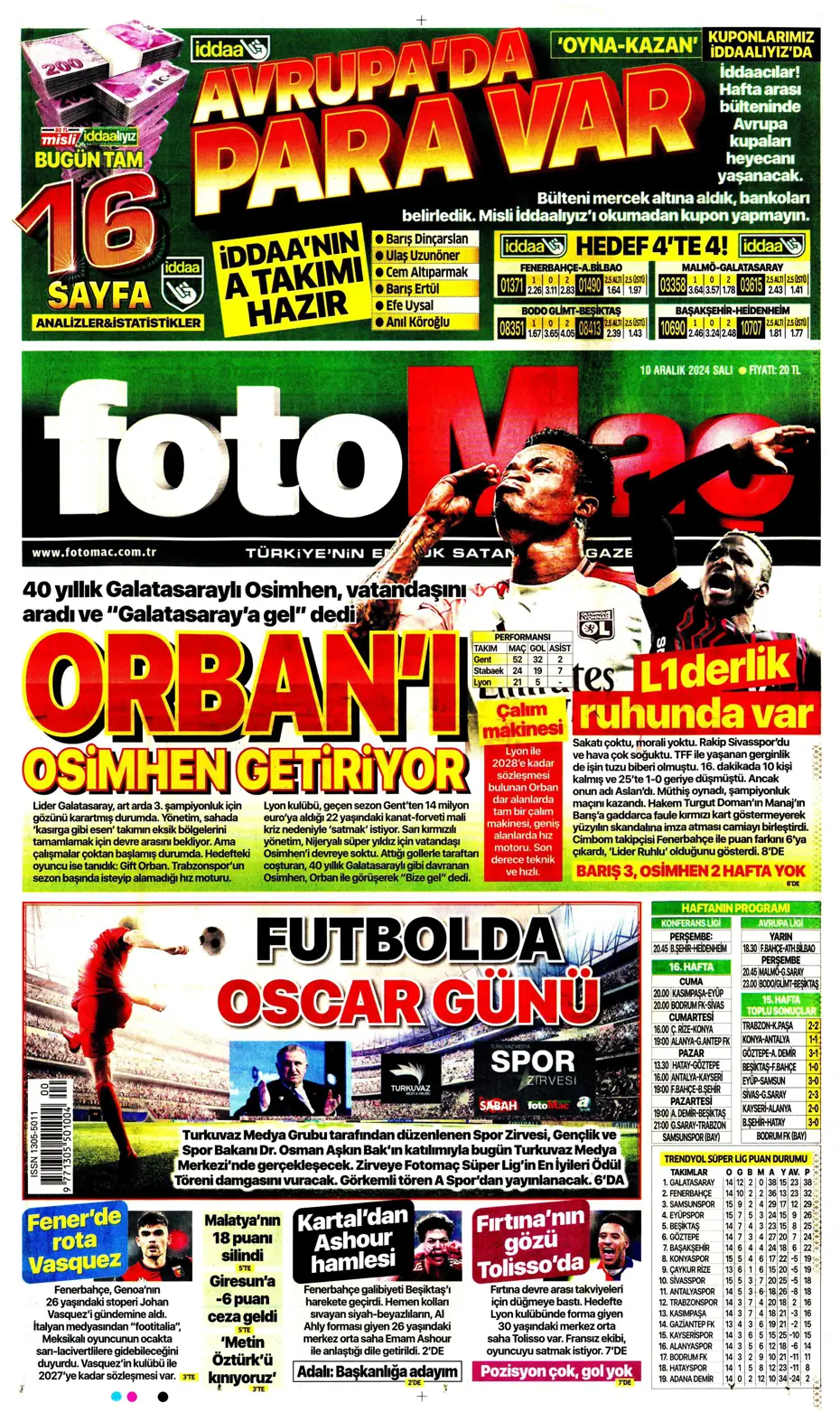 "Orban'ı Osimhen getiriyor" | Sporun manşetleri - 5