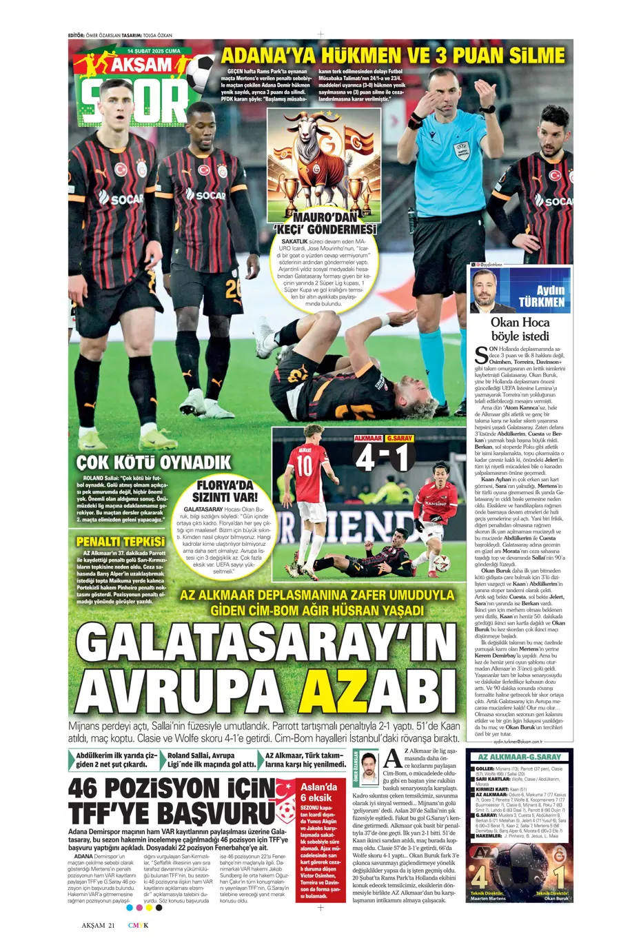 "Galatasaray'ın Avrupa AZabı" | Sporun manşetleri - 3 "Galatasaray'ın Avrupa AZabı" | Sporun manşetleri - 3