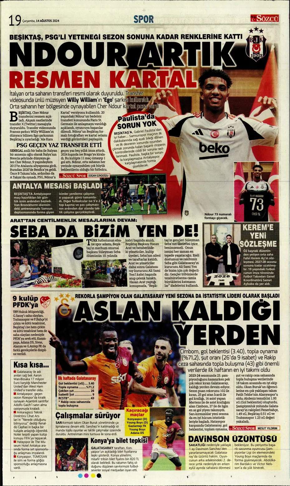 "Yüzde bin şanssızlık" | Sporun manşetleri - 29