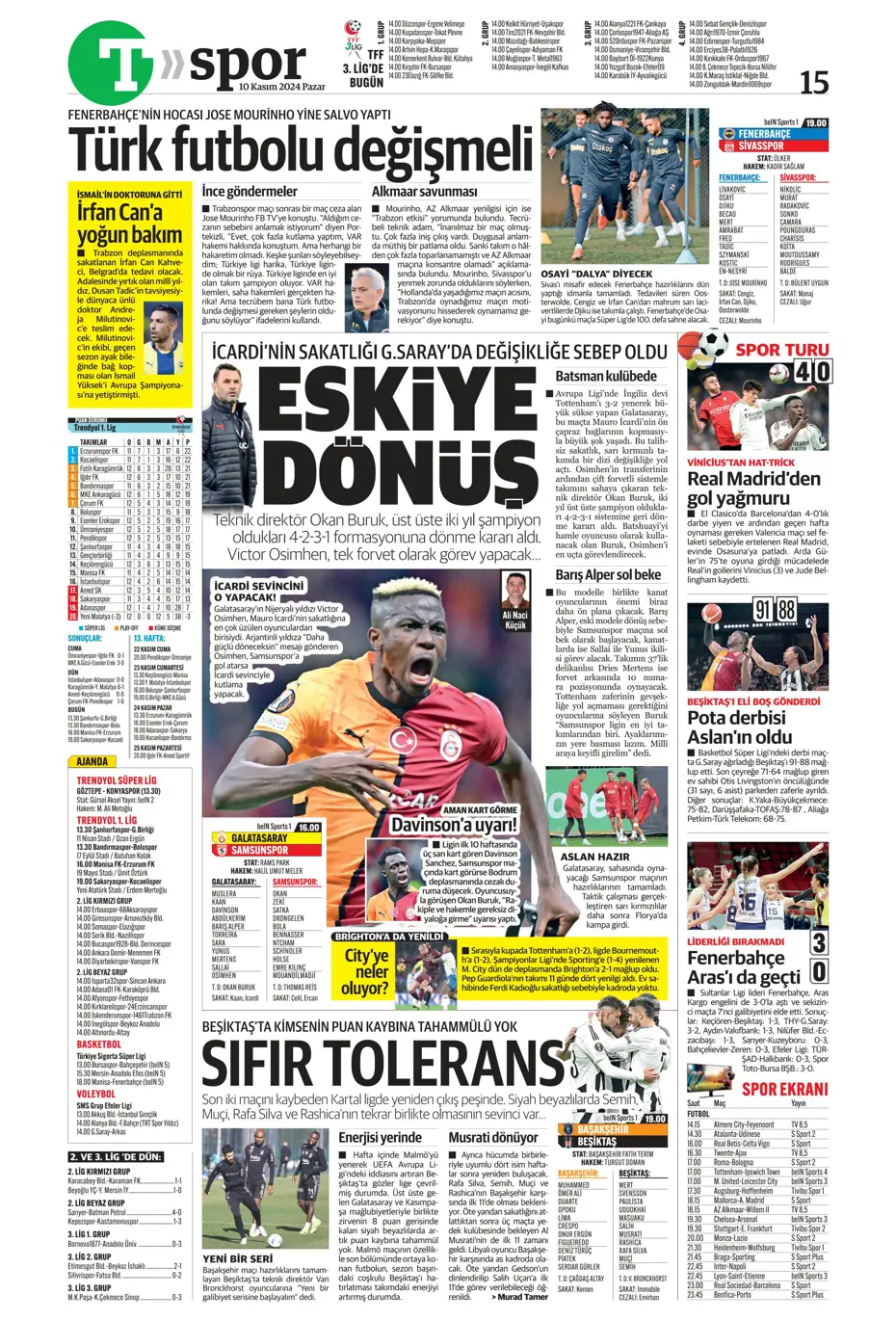 "Cimbom devleri gölgesinde bıraktı" | Sporun manşetleri (10 Kasım 2024) - 28