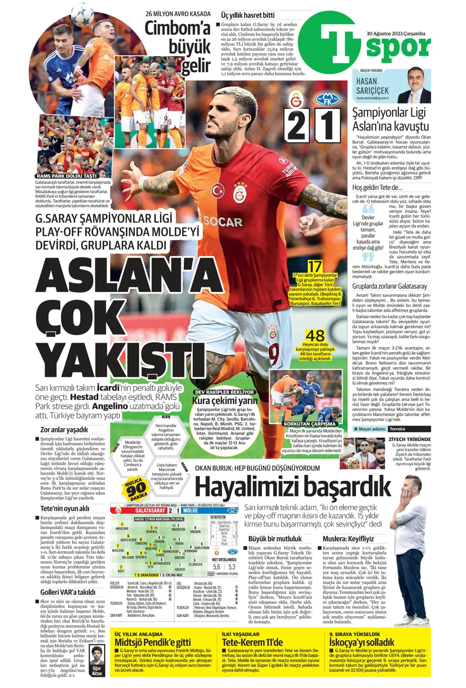"Avrupa Avrupa duy sesimizi" | Sporun manşetleri (30 Ağustos 2023) - 40 "Avrupa Avrupa duy sesimizi" | Sporun manşetleri (30 Ağustos 2023) - 40