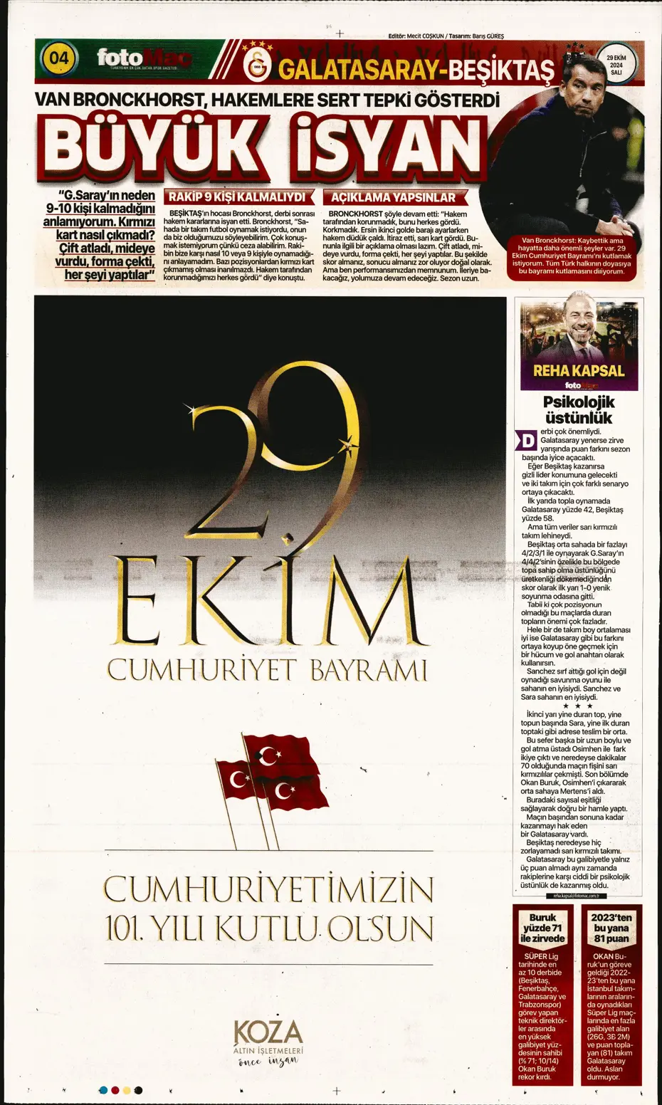 "Cimbom zirvede tek başına" | Sporun manşetleri (29 Ekim 2024) - 19 "Cimbom zirvede tek başına" | Sporun manşetleri (29 Ekim 2024) - 19