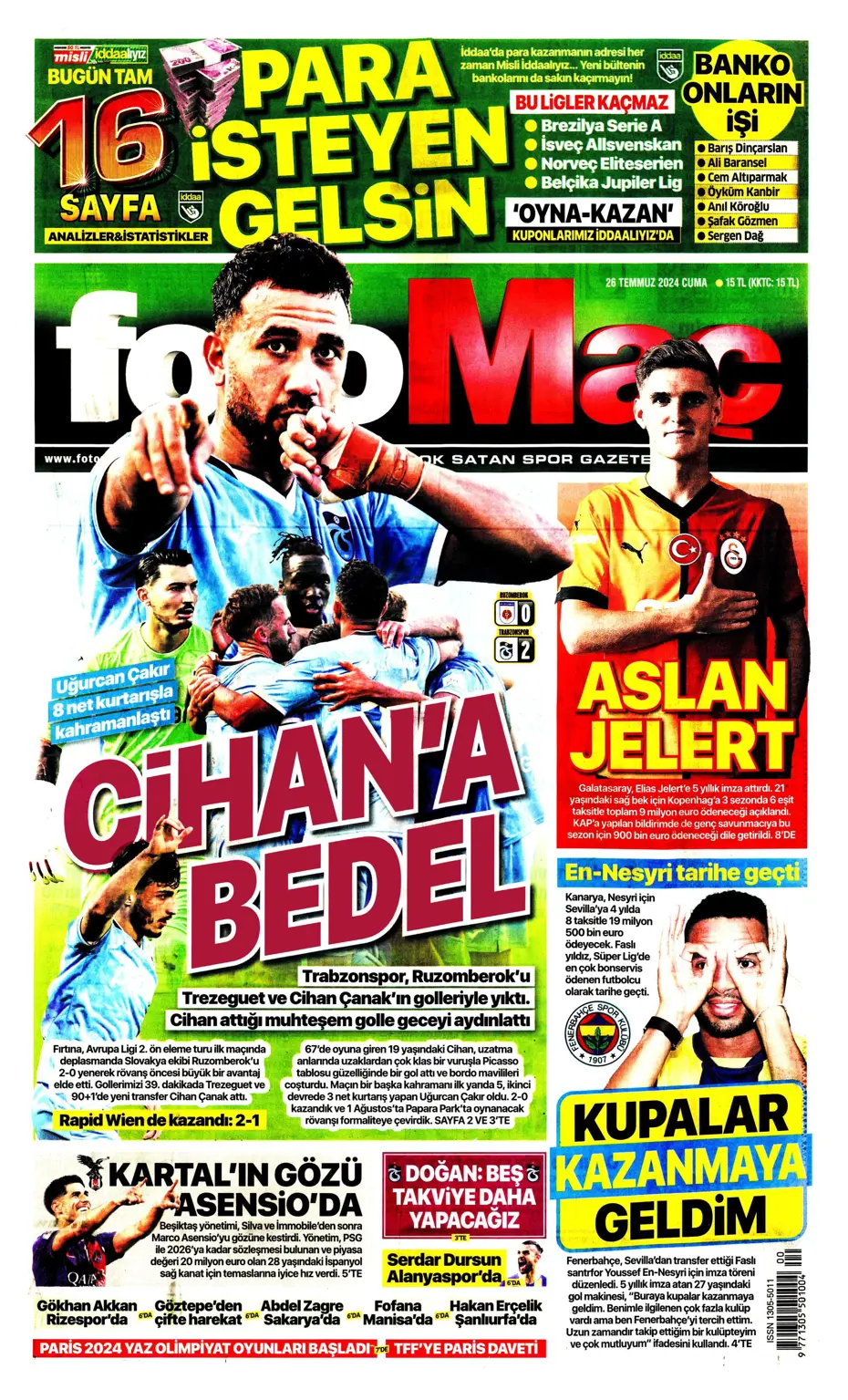 "Anderson Talisca savaşı" | Sporun manşetleri - 11