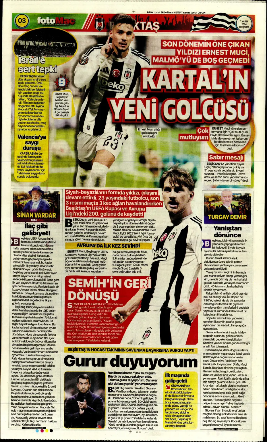 "Fenerbahçe'den Boca Juniors'a rest" | Sporun manşetleri (7 Kasım 2024) - 9