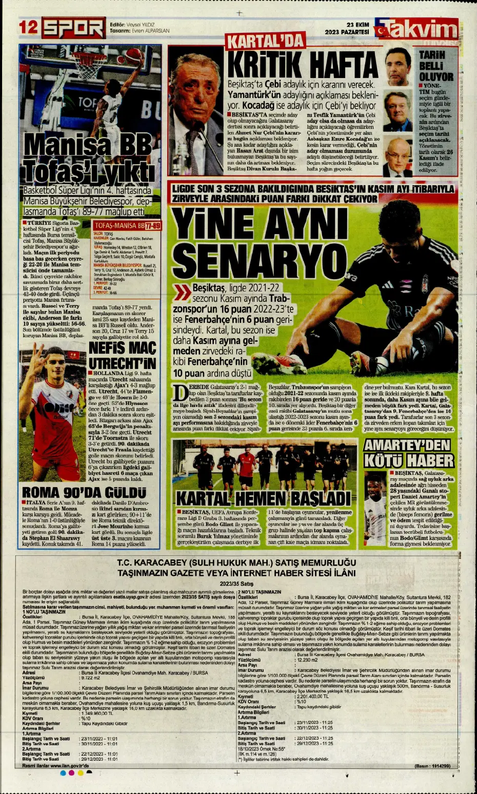 "Rekorları kıra kıra zirvede" | Sporun manşetleri (23 Ekim 2023) - 21 "Rekorları kıra kıra zirvede" | Sporun manşetleri (23 Ekim 2023) - 21